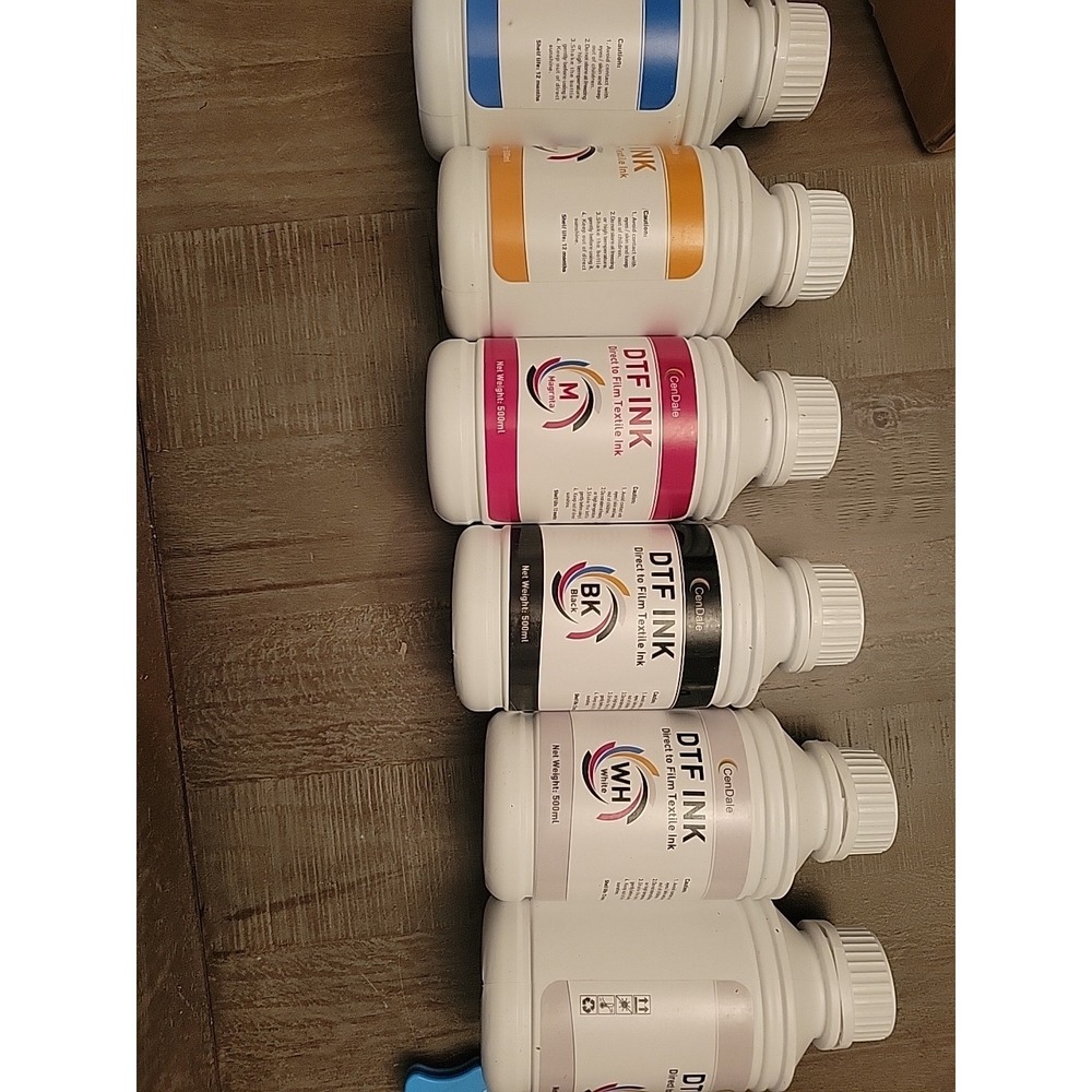 DTF Ink 6pk 500ml Bottles-New In Box-Welacer-compatible Printers Listed